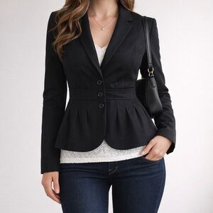 ELLE Solid Pleated Jacket